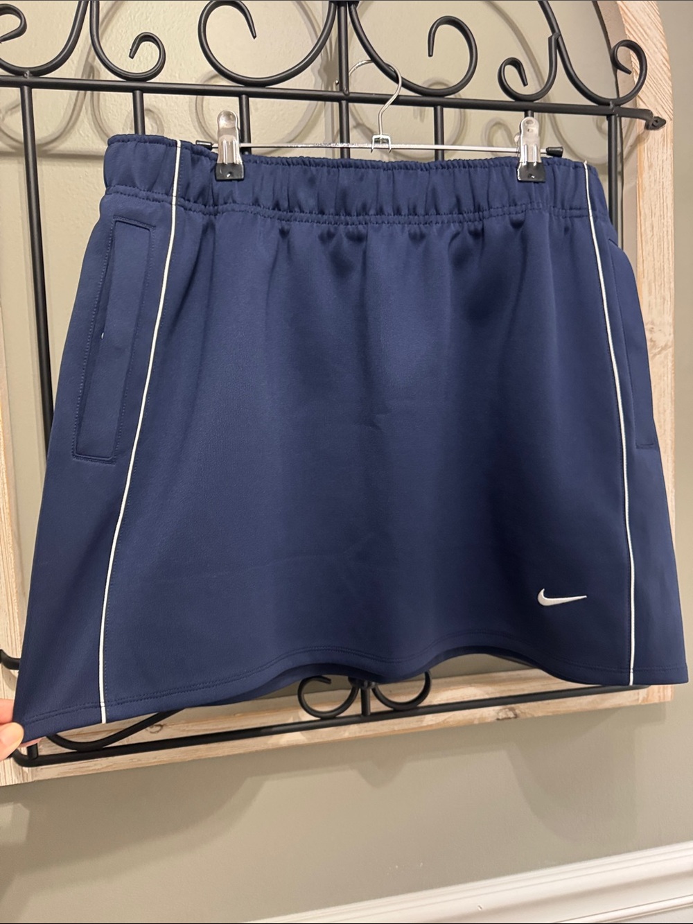 Nike Navy Skirt with White Piping L pockets
